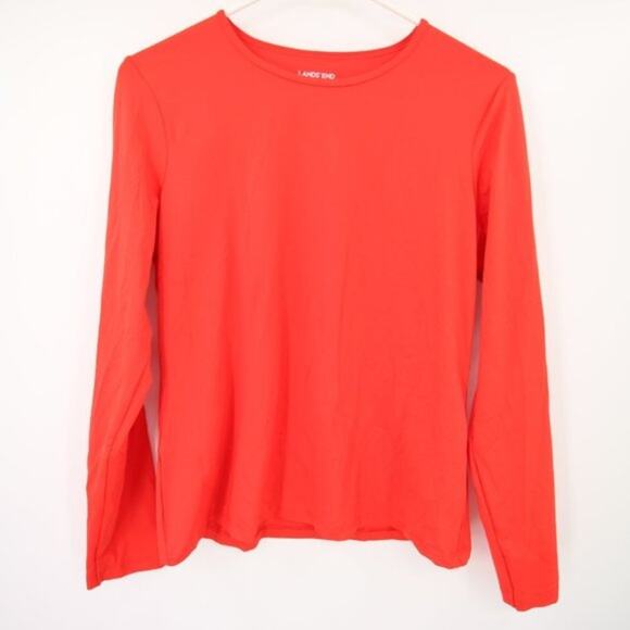 Lands' End Other - Lands End Red Orange Rash Guard Round Neck Long Sleeve Size M/P (10-12) NWOT